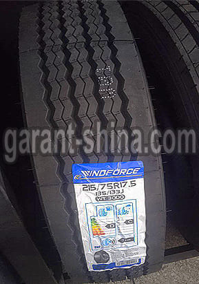 Windforce WT3000 (прицепная) 215/75 R17.5 135/133J 18PR - Фото реальной шины с этикеткой на складе